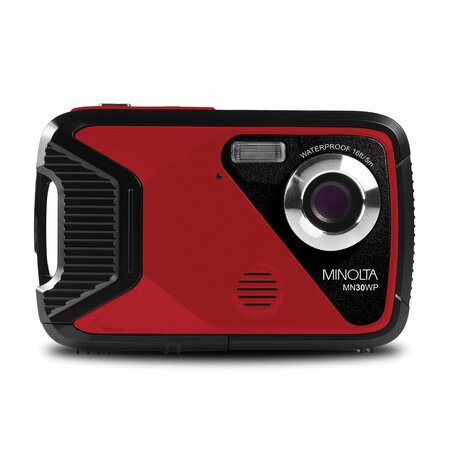MINOLTA MN30WP Waterproof 4x Digital Zoom 21 MP/1080p Digital Camera Red MN30WP-R